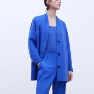 Adolfo Dominguez light weight double faced short coat in Klein Blue (M)